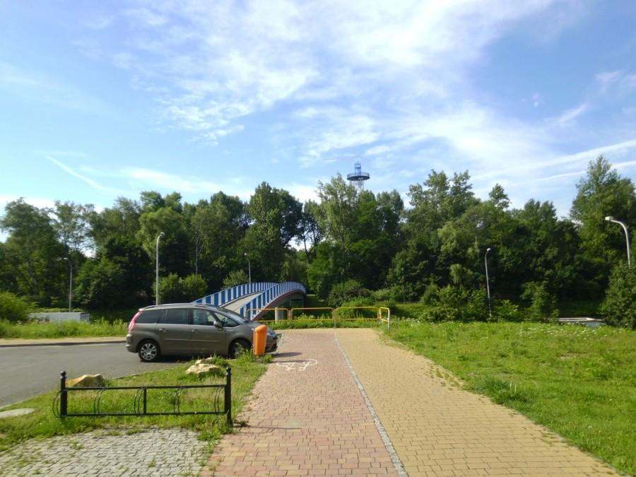Katowice: Mostek nad A4 i wjazd do Parku Kościuszki