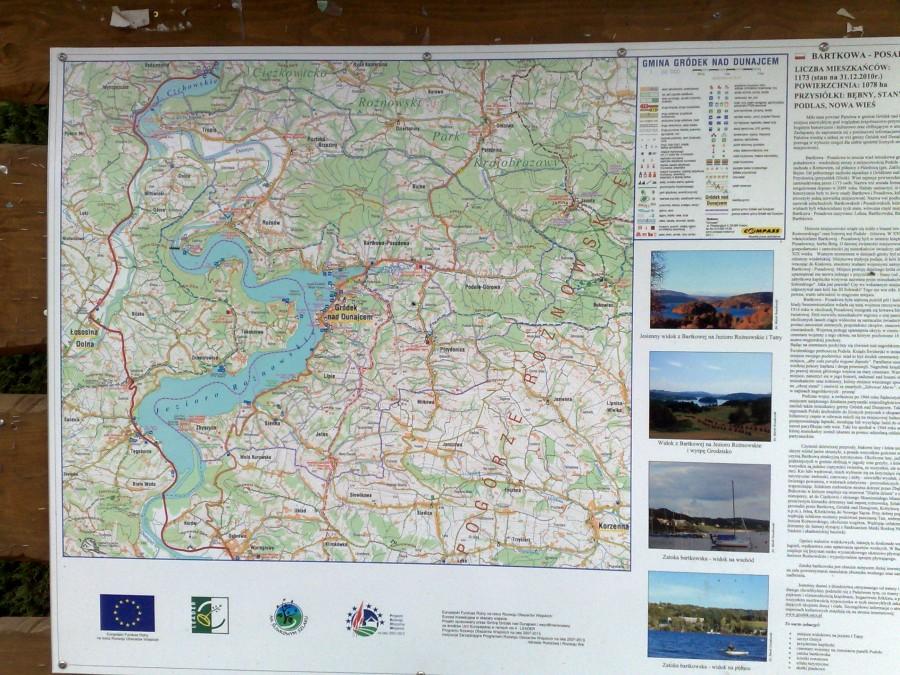 Mapa jeziora Rożnowskiego i okolic