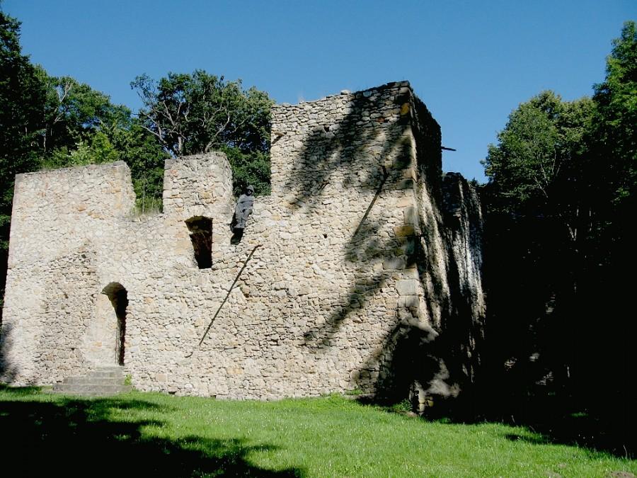 Bąkowa Góra - ruiny zamku z połowy XV w