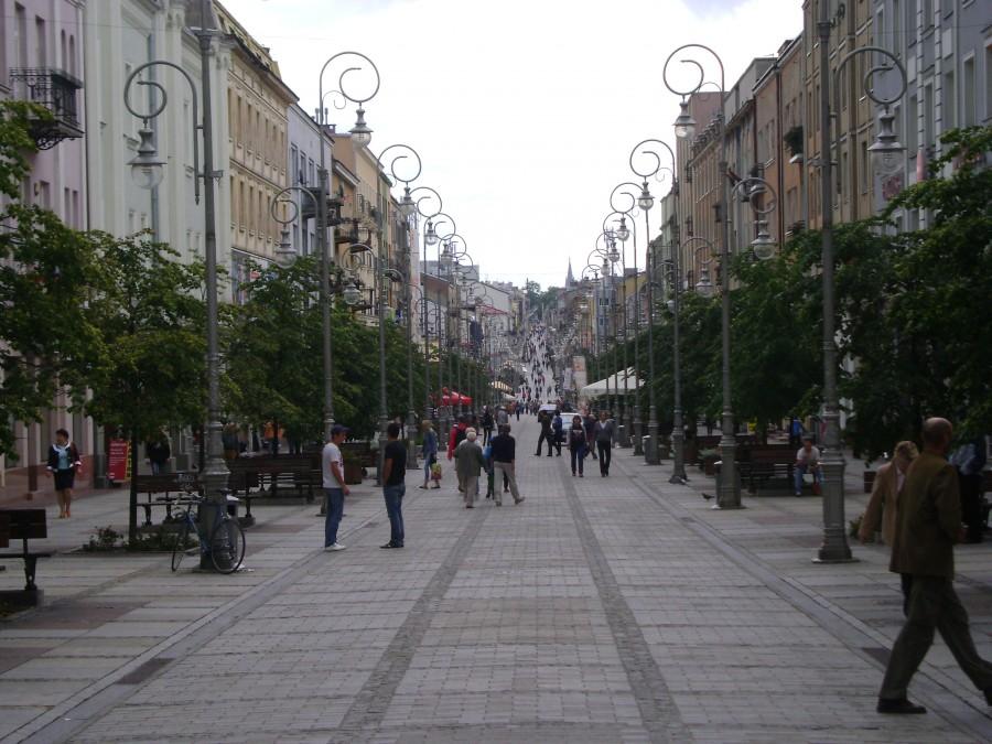 Piękny,długi deptak w Kielcach