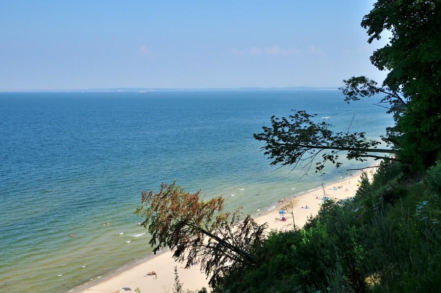 Klif za miejscowością Bansin (Langer Berg) - widok na Świnoujście