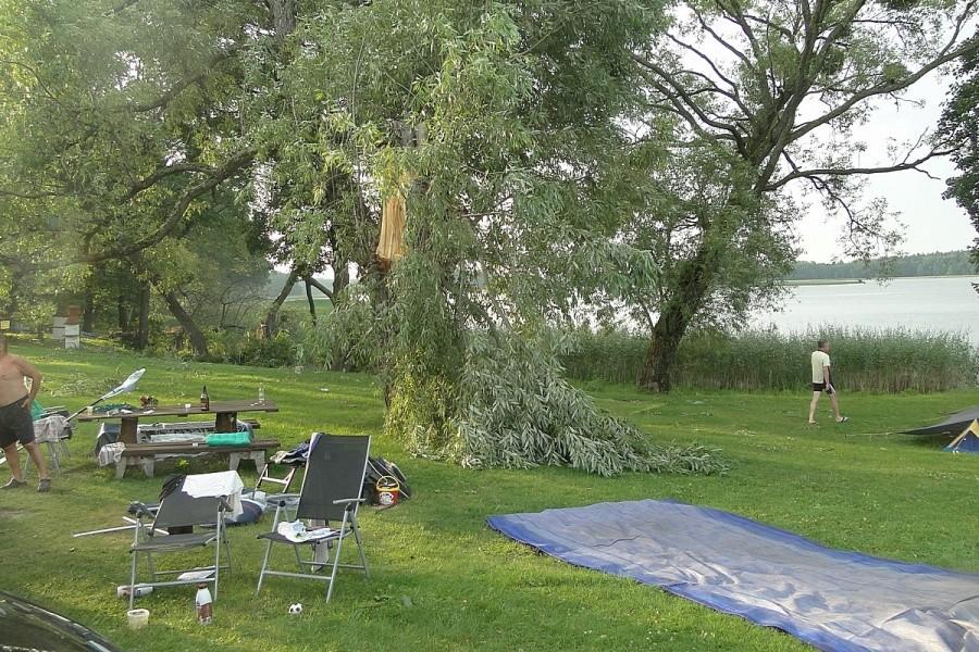 Pod tymi zwalonymi gałęzimi stało nasze auto