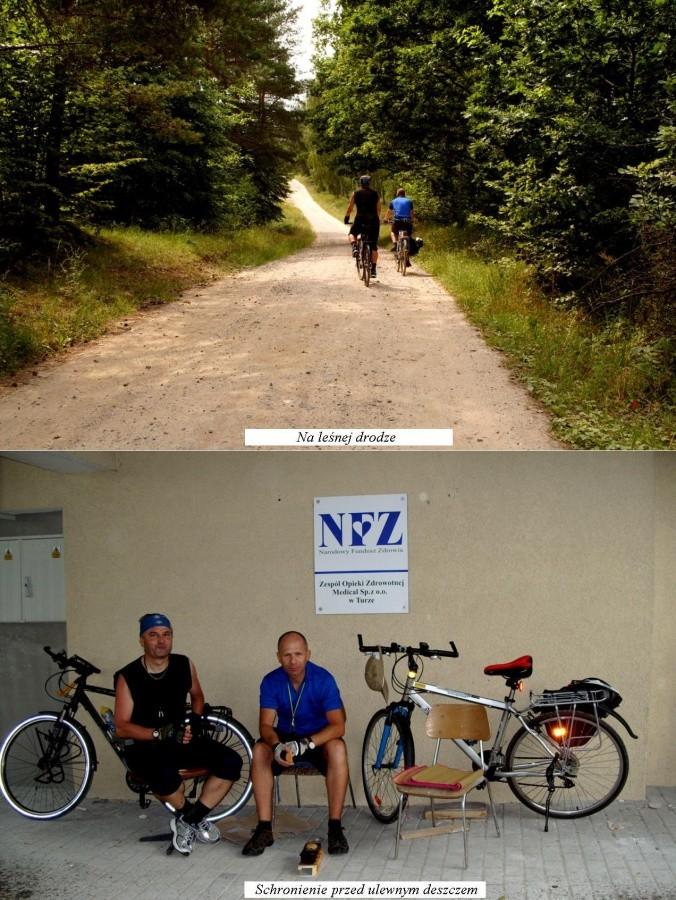 Rowerówka - w drodze do Boroszewa i schronienie przed ulewnym deszczem.