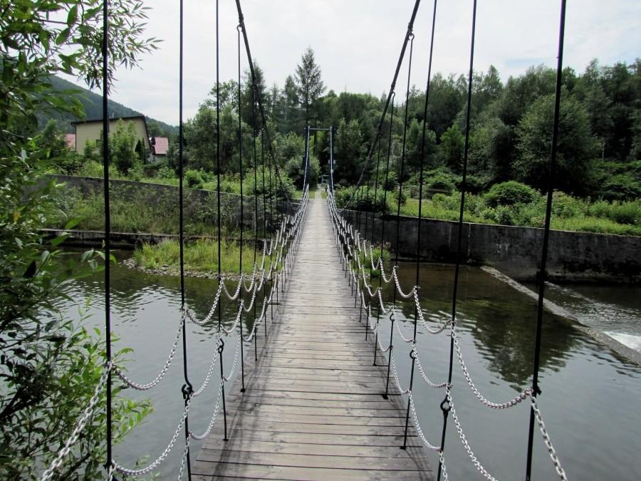 Most wiszący nad Wisłą w Wiśle