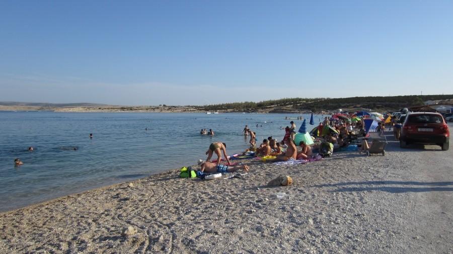 Plaża Caska - bardzo familijna, tuz obok Zrce