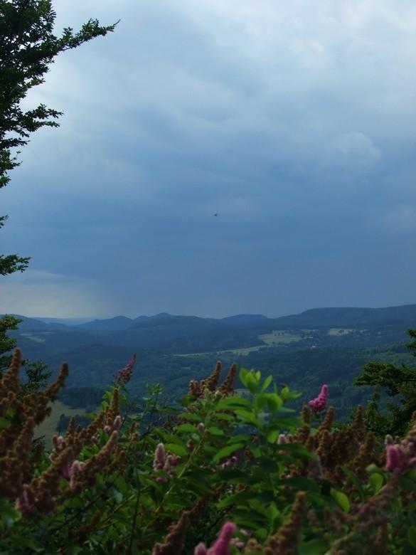 Widok z góry Hochwald w Górach Żytawskich