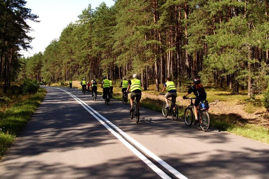 Rowerzyści w drodze do Ocypla