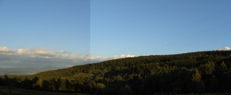 Panoramka z podjazdu na Spaloną. A w oddali owce juhas pasie ;).