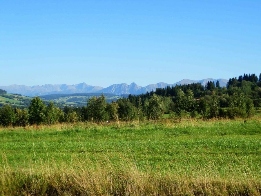 Widok na Tatry ze Słowacji.