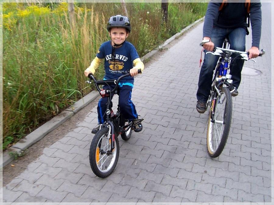 Tymek in action i jego tata.