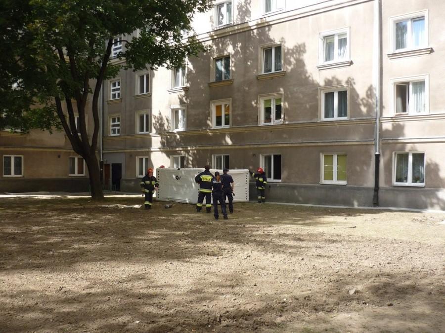 Rozłozona poduszka strażacka