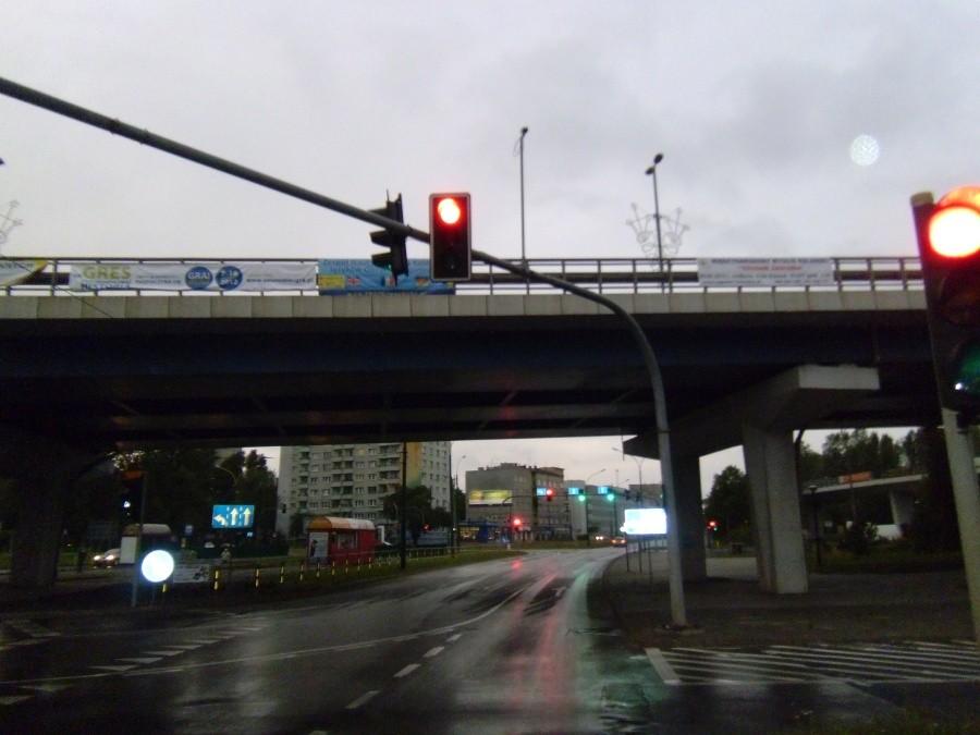 światła przy ślimaku w centrum Sosnowca - największy pożeracz czasu na trasie