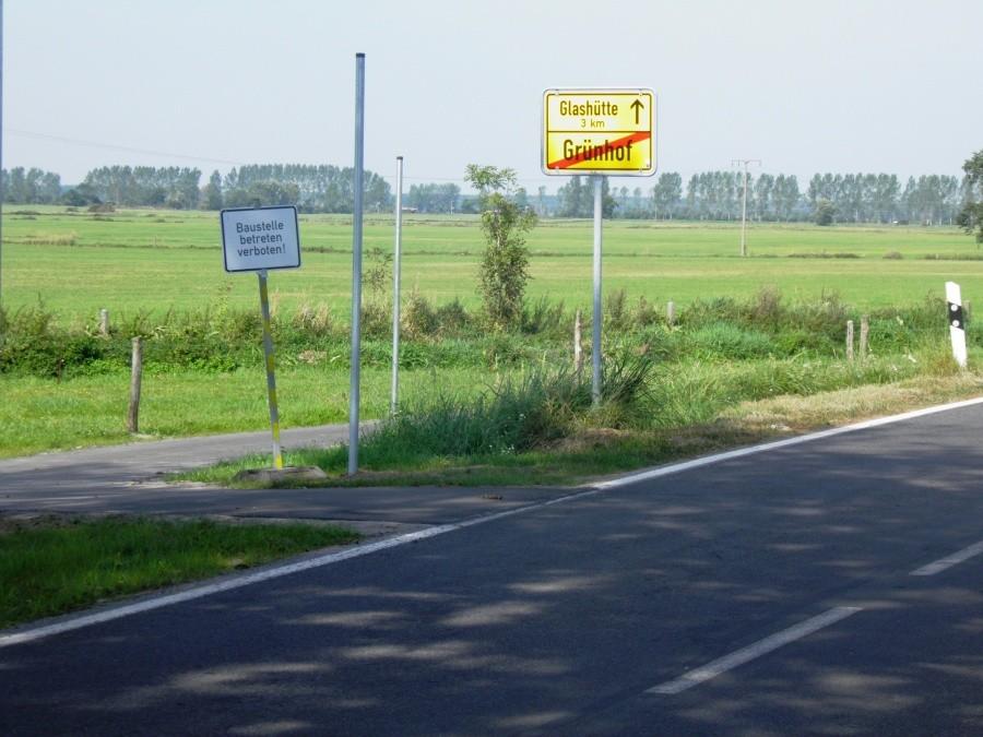 Ścieżka rowerowa pomiędzy przygranicznymi miejscowościami Glashütte i Grünhof.