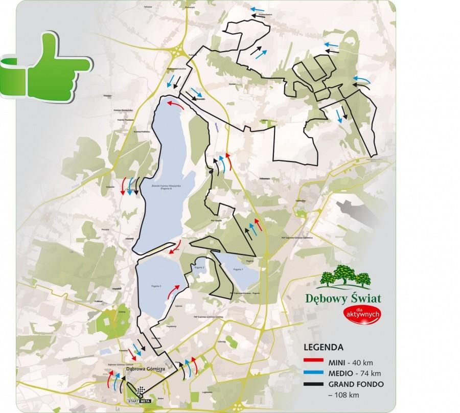 Mapa Mistrzostw Polski w MTB - Dąborwa Górnicza
