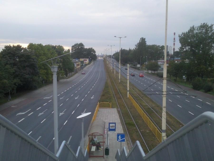 Widok z kładki nr 1 w kierunku zachodnim