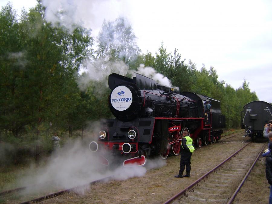 Odwracanie parowozu Ol49-69 w Spale przed powrotem do Tomaszowa Mazowieckiego