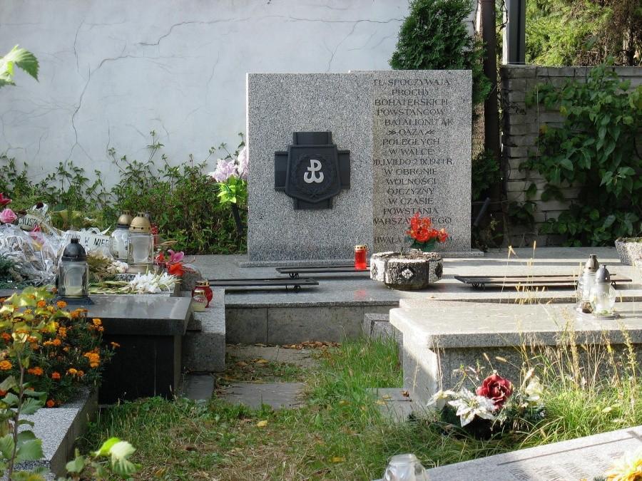 Cmentarz czerniakowski - kwatera żołnierzy AK Batalionu "Oaza"