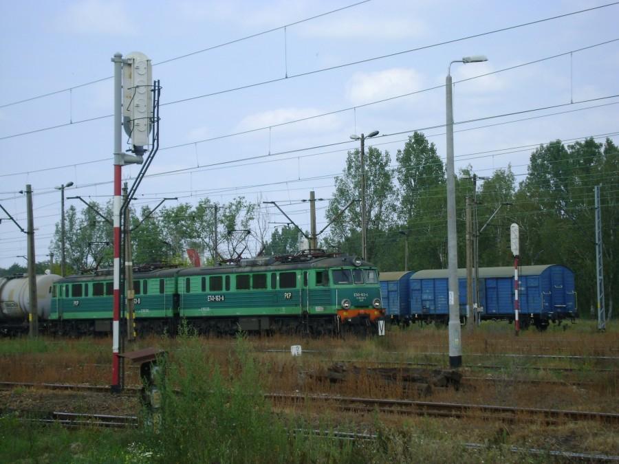 ET 41-163 oczekuje na wyjazd z Tomaszowa Mazowieckiego