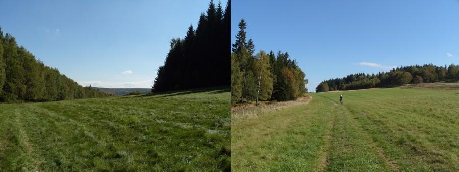 Przejazd przepiękną łąką w stronę schroniska Pasterka.