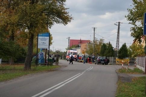 wypadek koło remizy w Glinniku