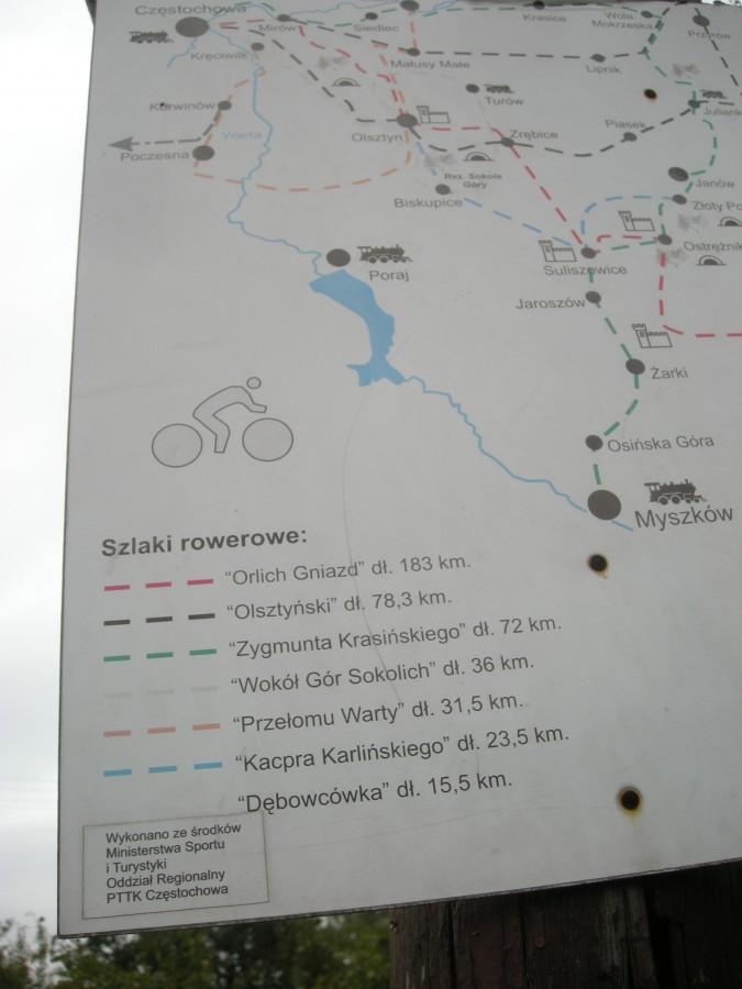 Szlaki rowerowe na południowy wschód od Częstochowy