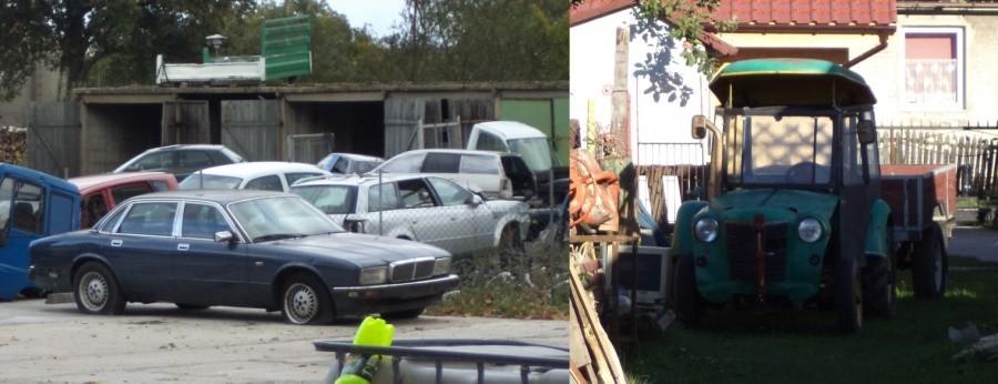 Jaguar XJ na szrocie i ciekawy traktorek...