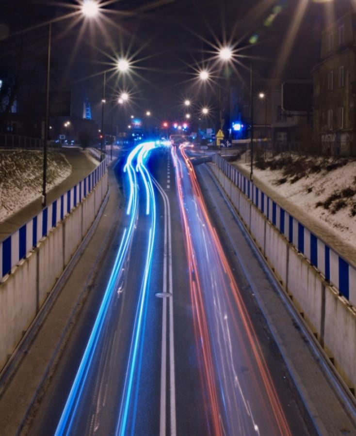 Zimowe nocne Piotrowice - Fotka archiwalna
