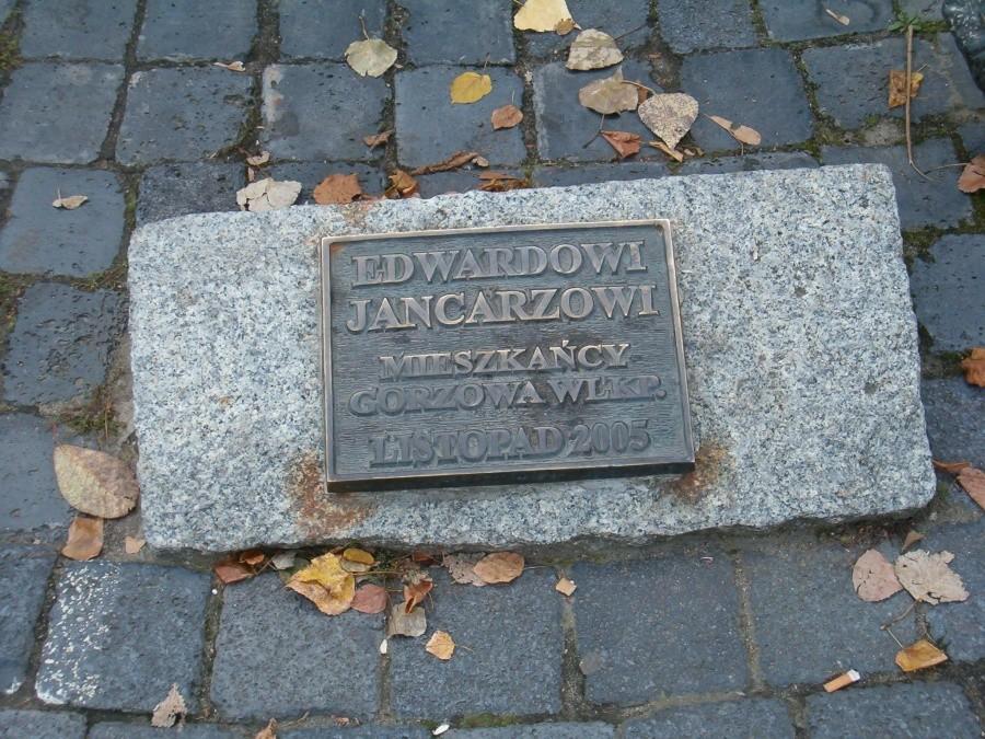 Dookoła Polski - Tablica pamiątkowa Edwarda Jancarza w Gorzowie Wlkp.
