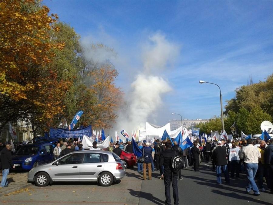 DEMONSTRACJA KOLEJARZY POD DYREKCJĄ PKP