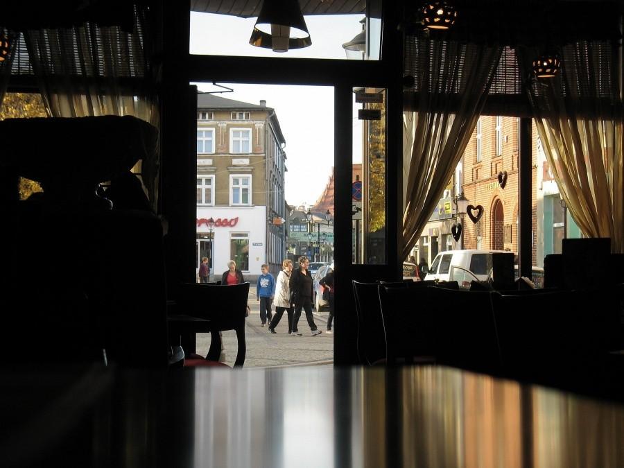 Kościerzyna - widok z pizzerii na Rynek