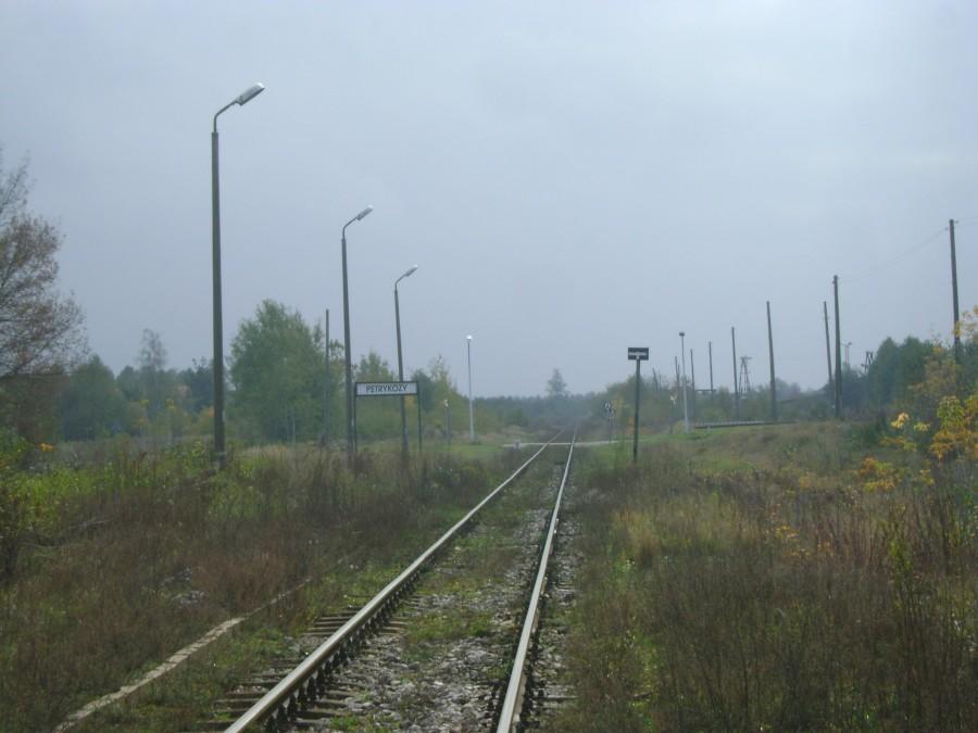 Linia kolejowa nr 25 w stronę Skarżyska,ujęcie ze stacji w Petrykozach