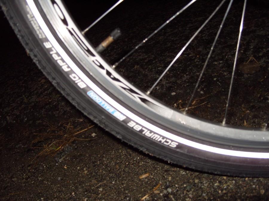 Schwalbe które kręcą się same i gdyby nie lekki śnieg sprawdził bym nową prędkość na zjeździe do Wielisławia, ale dopiero co zaleczyłem jedno żebro ;).