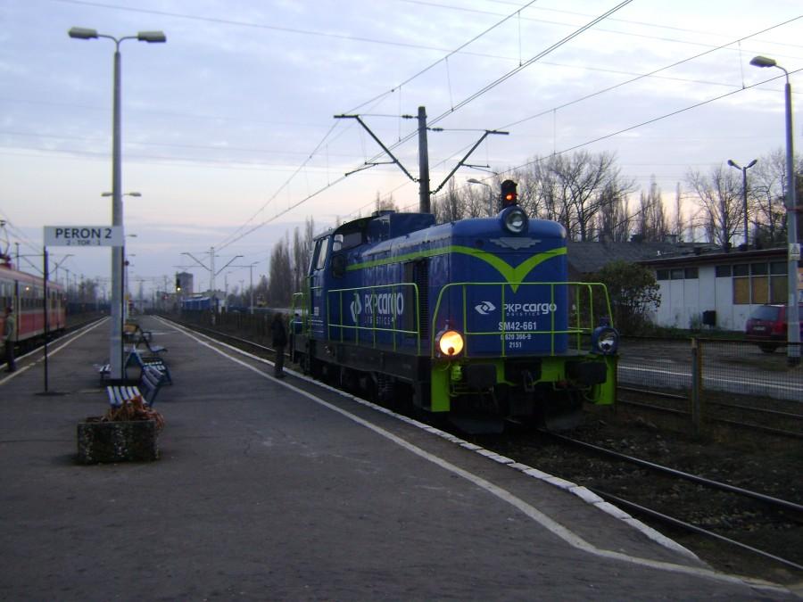SM42-661 na dworcu w Tomaszowie Mazowieckim