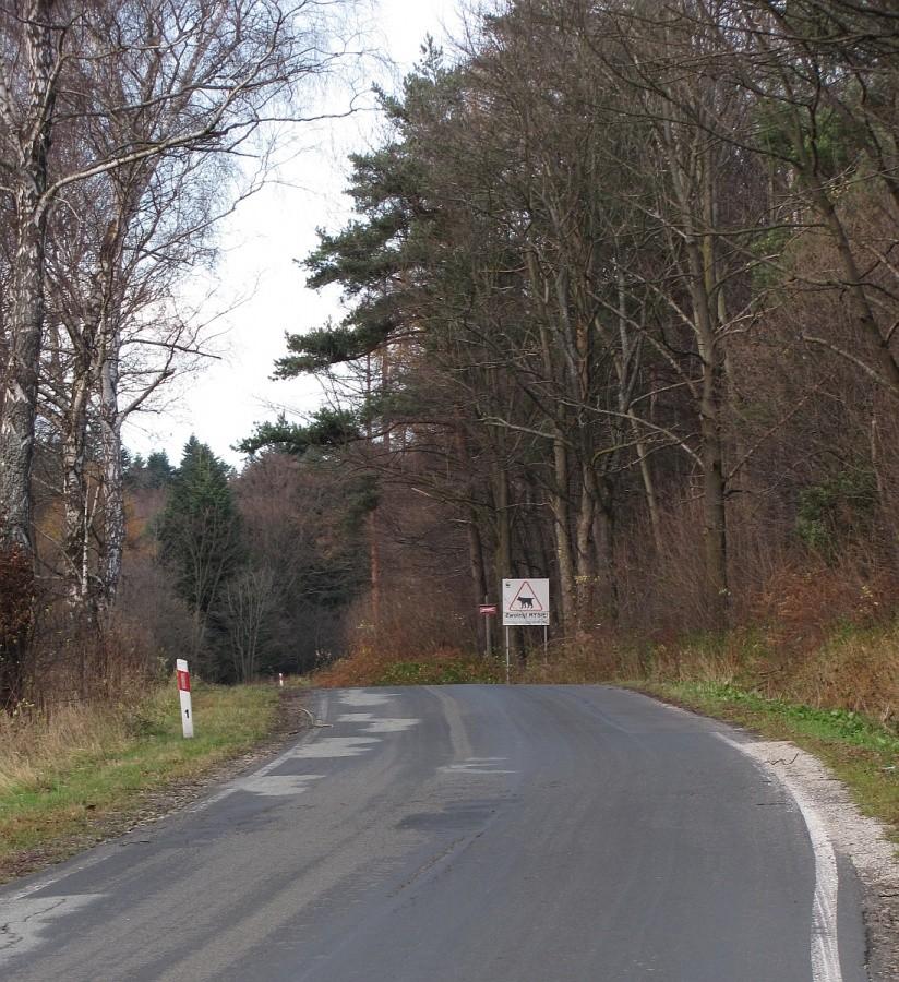 podjazd na przełęcz, jak zawsze trzeba uważać na rysie