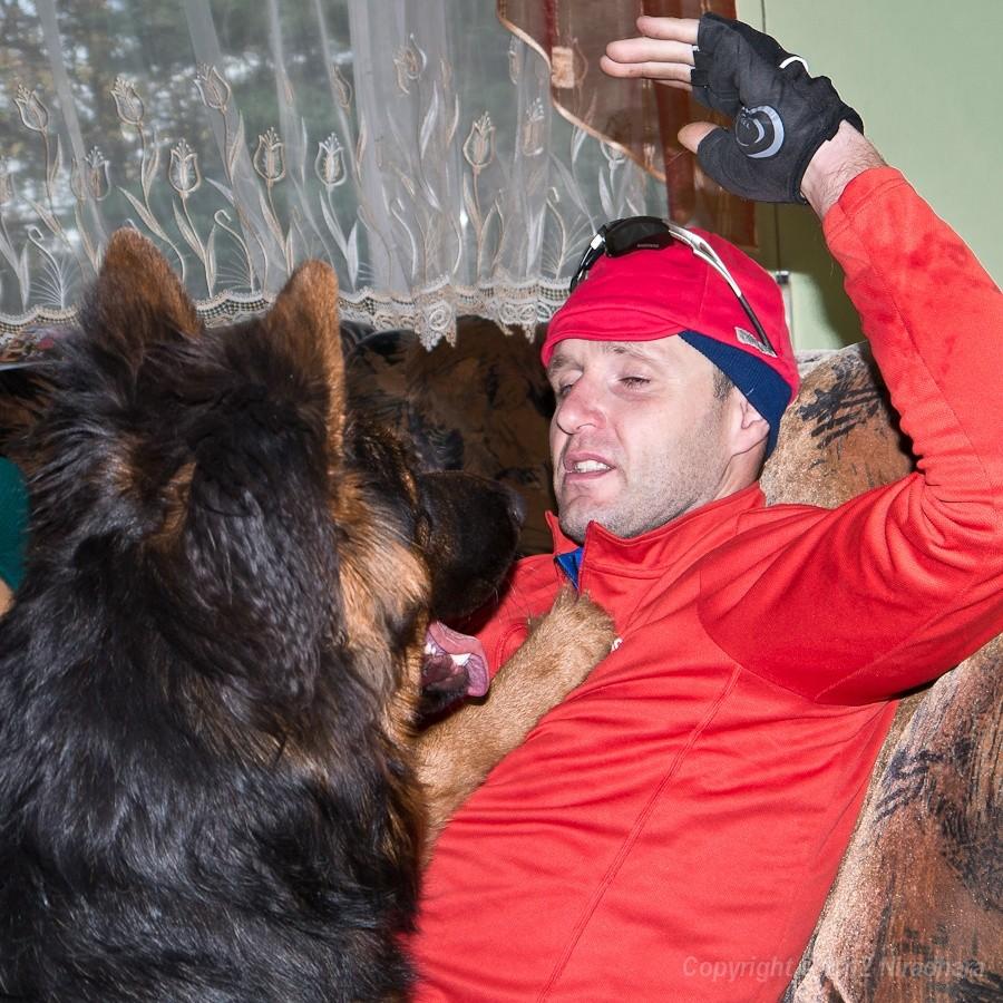 mały Funio wita dużego Funia