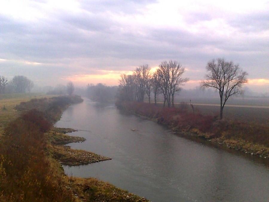 Rzeka Odra z wiaduktu w Olzie