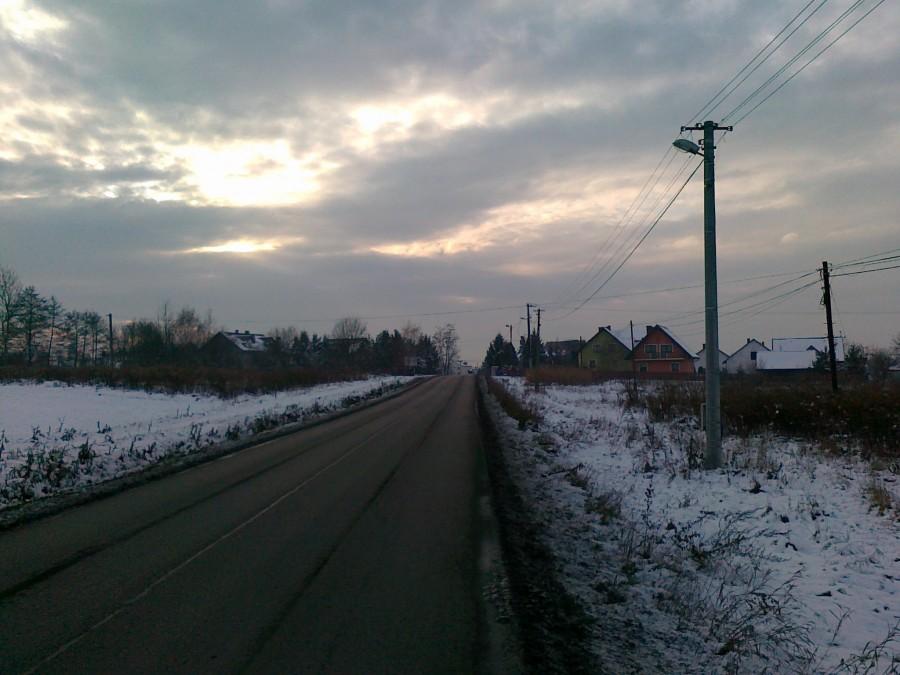 Zimowa sceneria przed Czernichowem