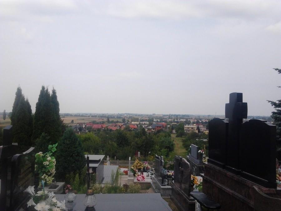 Panorama z górki cmentarnej w Warcie