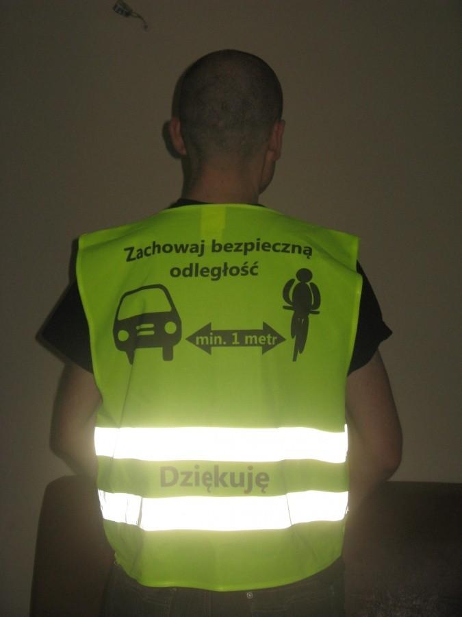 Rowerowa kamizelka "Zachowaj bezpieczny odstęp"