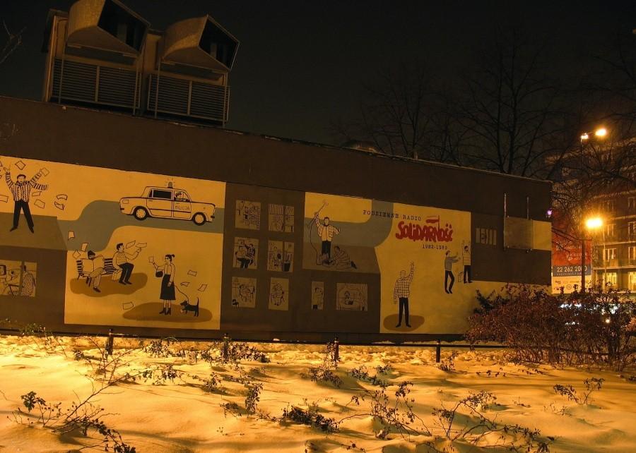 Mural - Podziemne Radio Solidarność