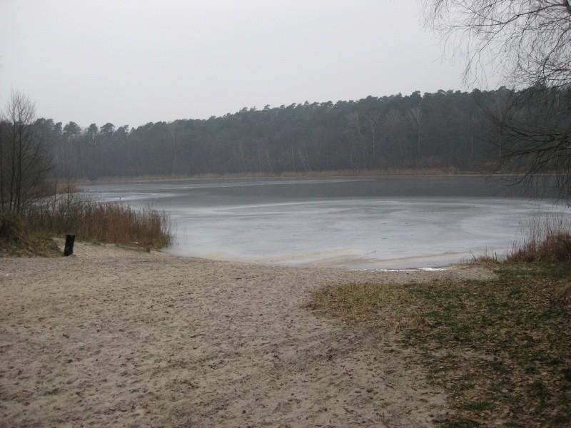 Park Krajobrazowy Promno - Jezioro Brzostek skute lodem