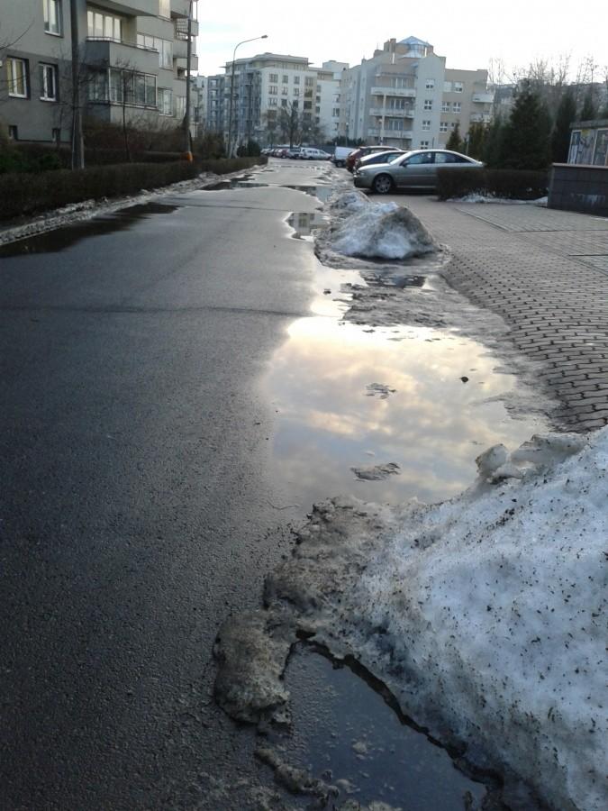 Resztki topiącego się śniegu