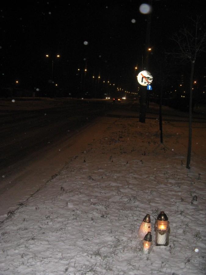 Miejsce gdzie zginął rowerzysta