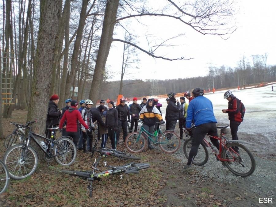 Noworoczne spotkanie elbląskich bikerów pod Górą Chrobrego
