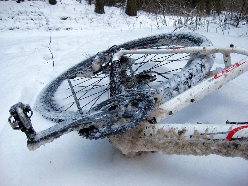 mój rower także został ładnie oblepiony