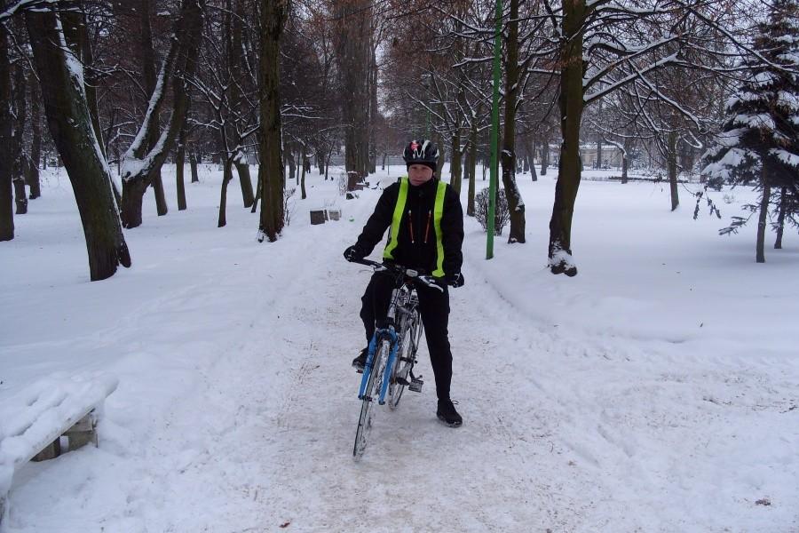 Zimowy park Kopernika w Tczewie