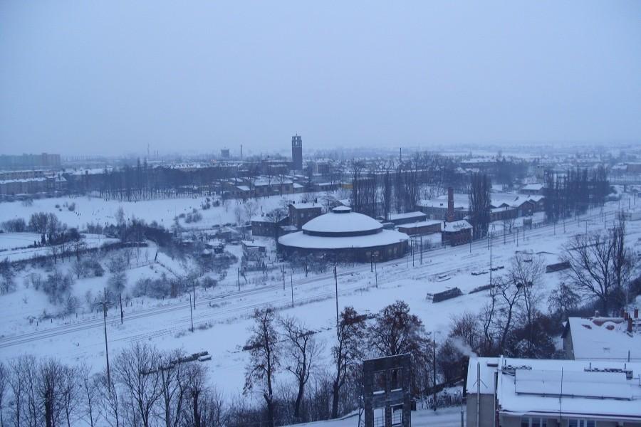 Panorama miasta Tczewa podziwiana z 37 metrowej drabiny strażackiej