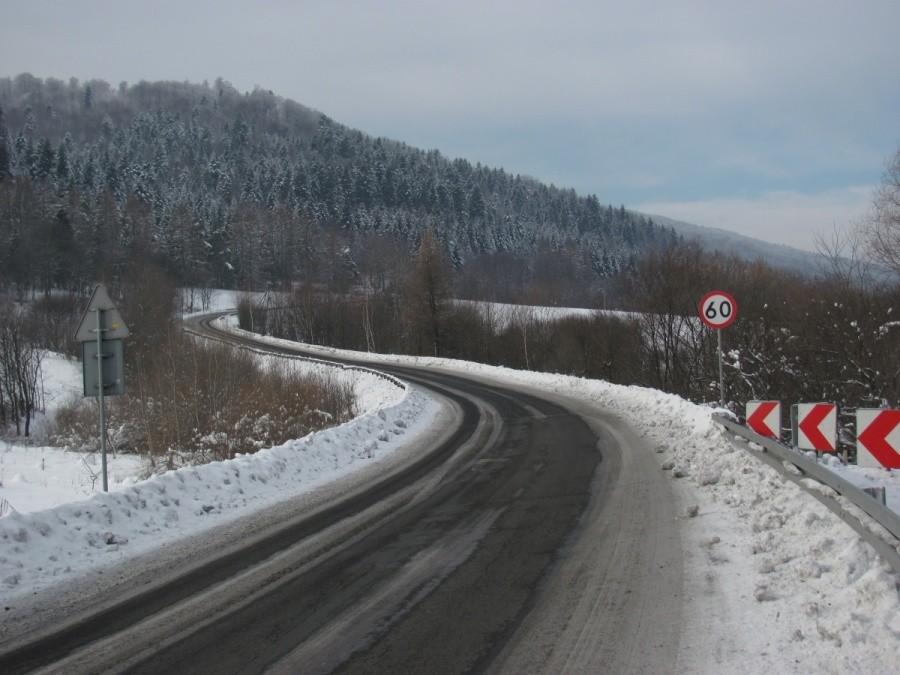 podjazd z Uścia, za nim zaczyna się 5km szklanki