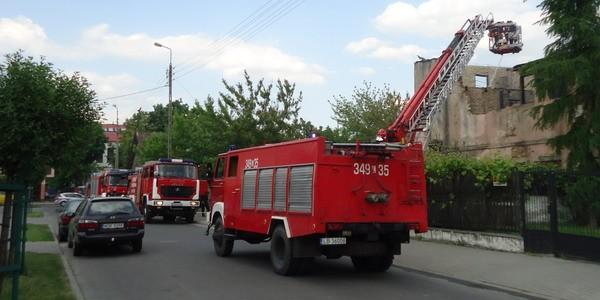 Pożar starego młynu przy ulicy Gancarskiej w Białej Podlaskiej