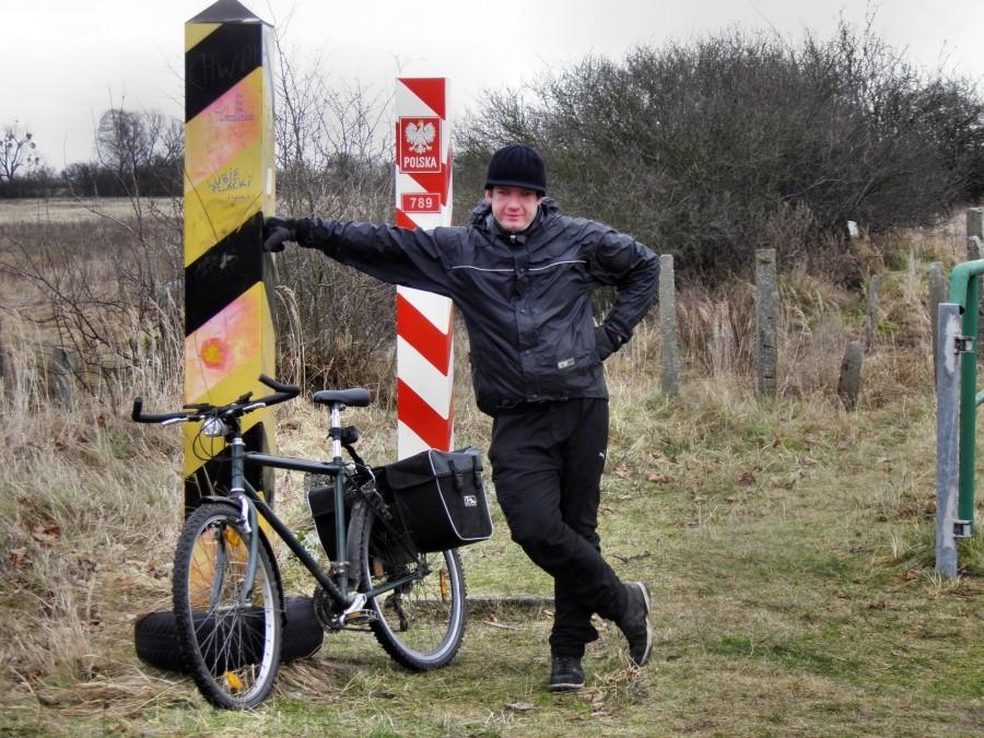 Współtowarzysz wycieczki na granicy pod Bobolienm.